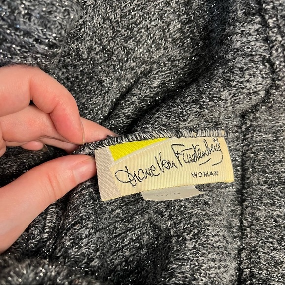 Vintage Diane von Furstenberg Leopard Metallic Cardigan and Skirt Set PLUS SIZE - Picture 8 of 10